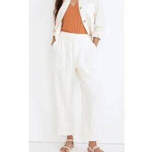 NWT Madewell Petite Lightspun Pull-On Balloon Pants White Women's Large Petite